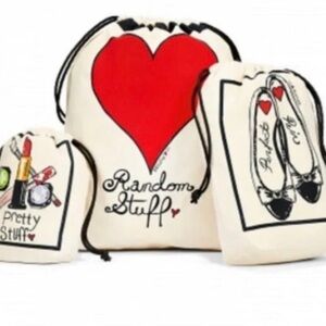 Brighton Valentines Day 3-Piece Travel Set Canvas Drawstring Bags | Style D30223